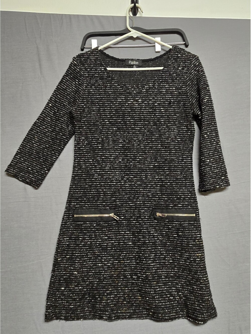 Papillon black and white knit dress size S